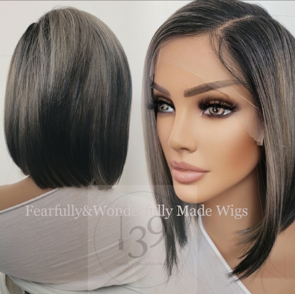 Baylage HD lace front bob wig with side part